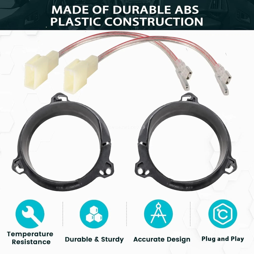 Front & Rear Door Speaker Adapter with Wire Harness for Scion tC (2005–2014)
