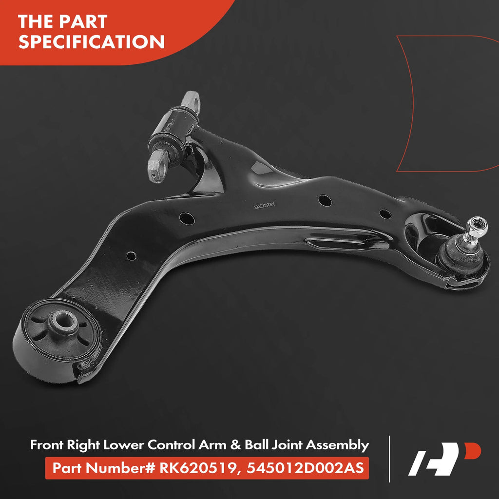 Front Right Lower Control Arm with Ball Joint for Kia Spectra (2000-2009)