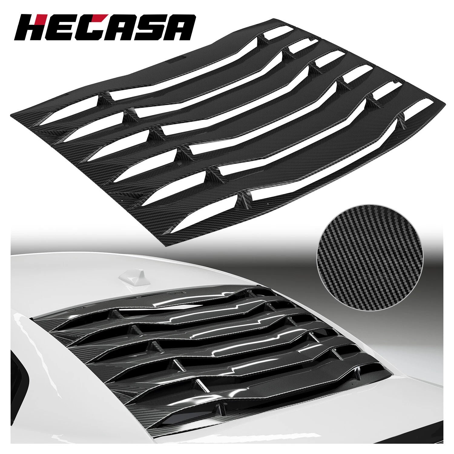 Carbon Fiber Rear Window Louvers for Dodge Charger (2011–2023)