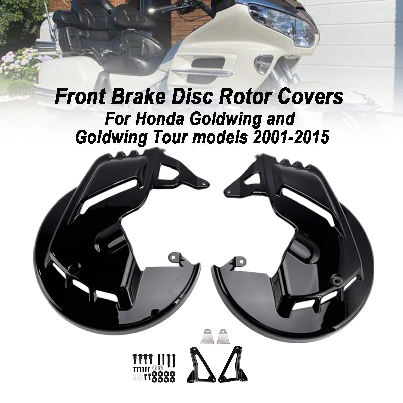 Front Brake Disc Rotor Covers for Honda Goldwing GL1800 F6B (2001–2015) Black