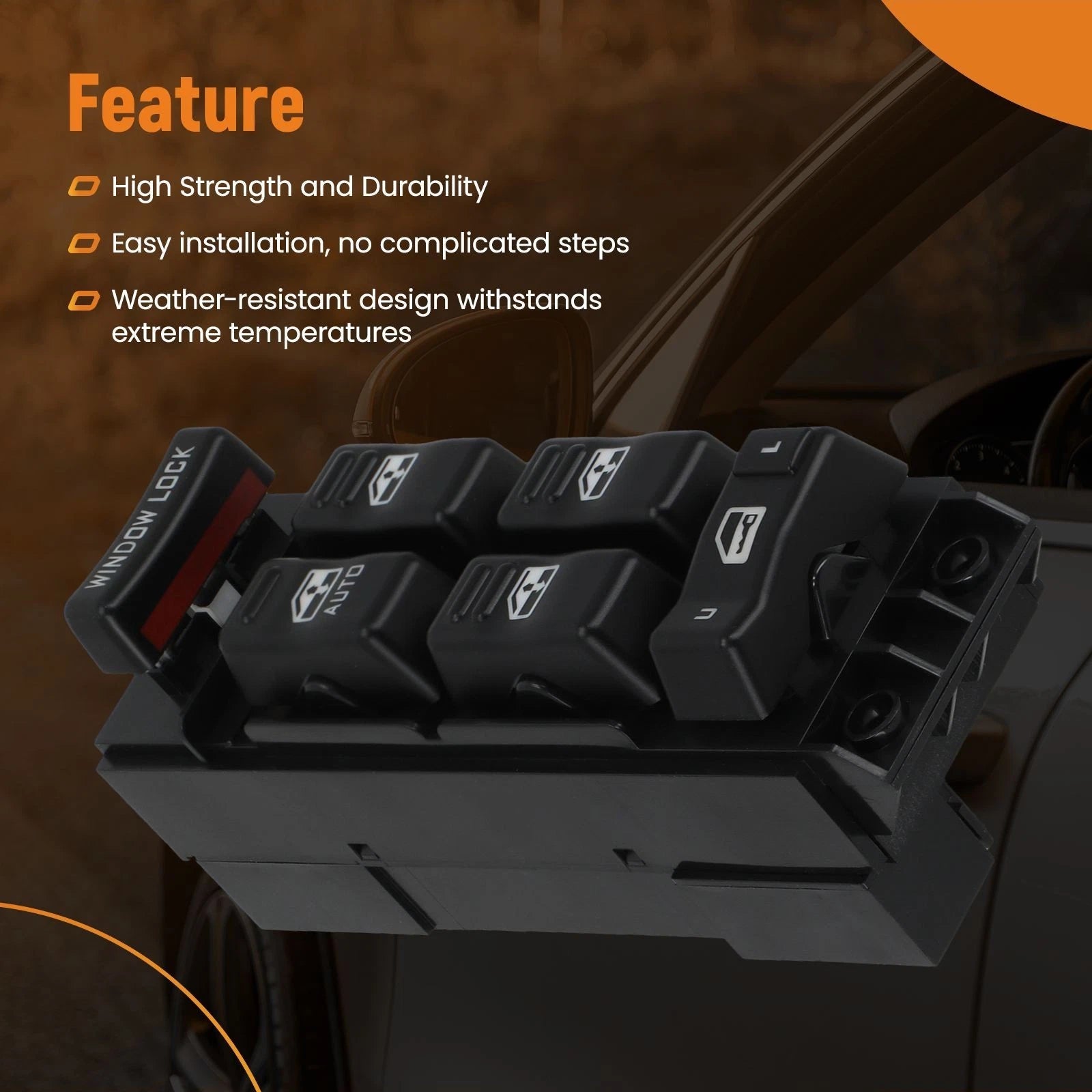 Electric Window Master Switch for GMC Sierra Yukon (2000–2002) 15720127 Black
