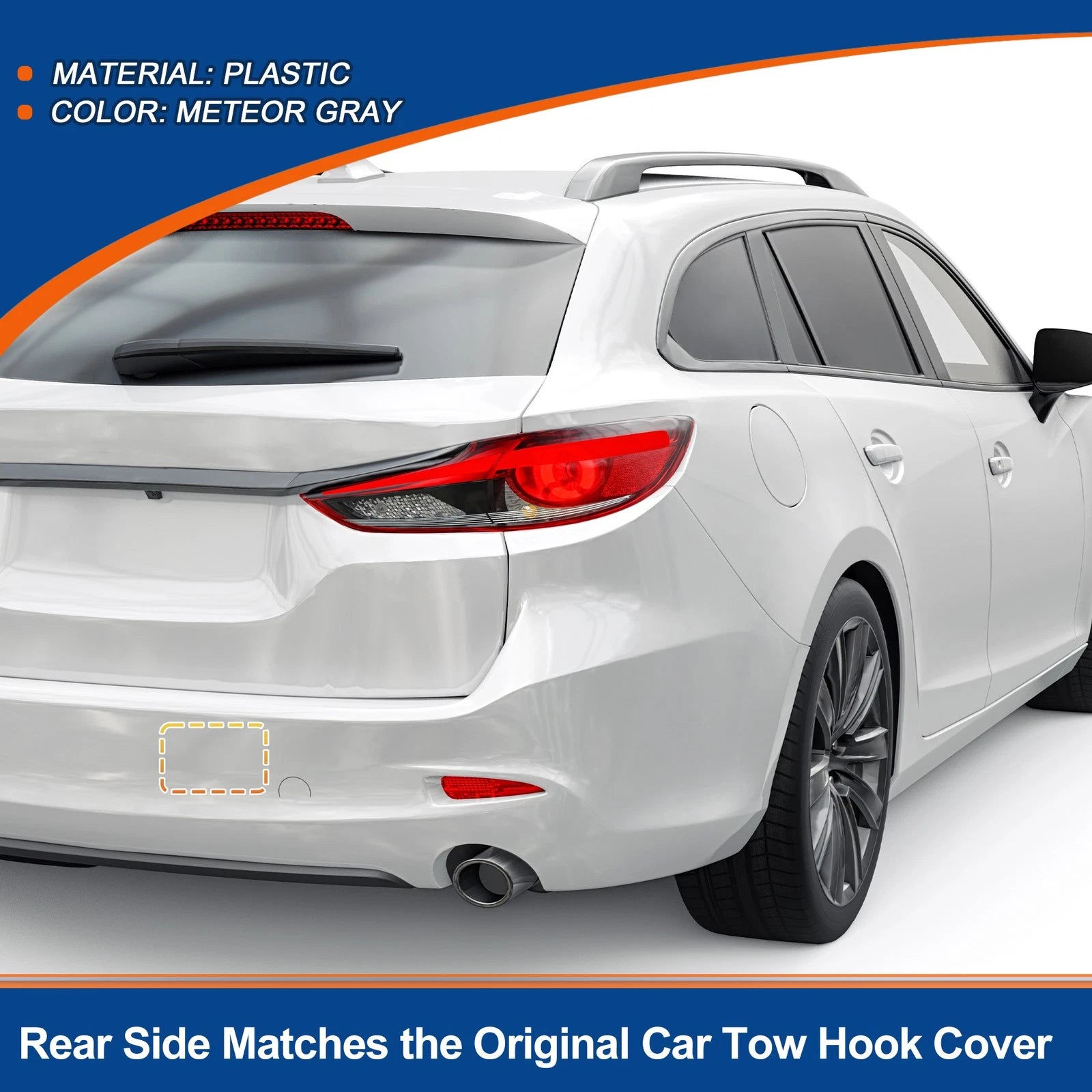 Rear Left Tow Hook Cover for Mazda 6 Atenza (2018–2021) Meteor Gray