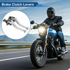 Adjustable Short Brake Clutch Levers for Suzuki SV650 (1999–2009) Silver Tone