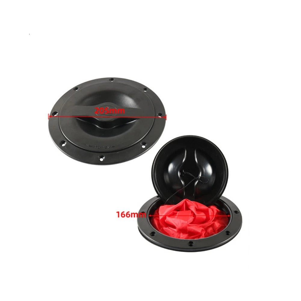 Deck Hatch Plate Kit 6" Black with Storage Bag for Boat Accessories