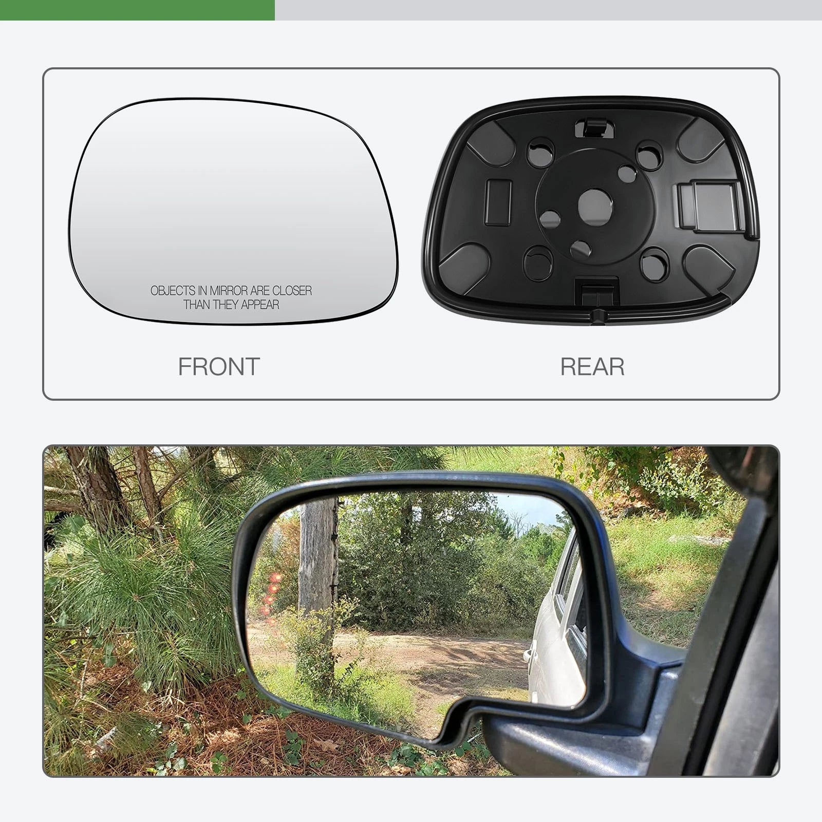 Right Side Replacement Mirror Glass for Dodge Ram Pickup (2002–2004) W/ Adhesive Pads