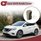 Gear Shift Knob Cover for Nissan Murano (2009–2013) Black Beige Faux Leather