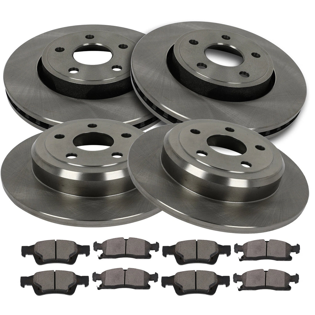 Set of 2 Ceramic Brake Rotors and Pads for Jeep Grand Cherokee (2011–2018)