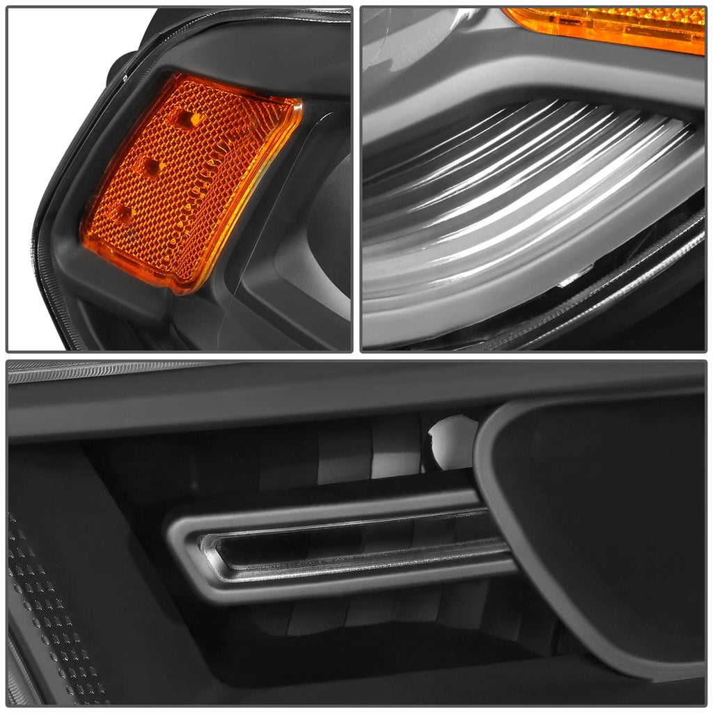 Pair of Black/Amber Projector Headlights for Dodge Durango (2014–2020)