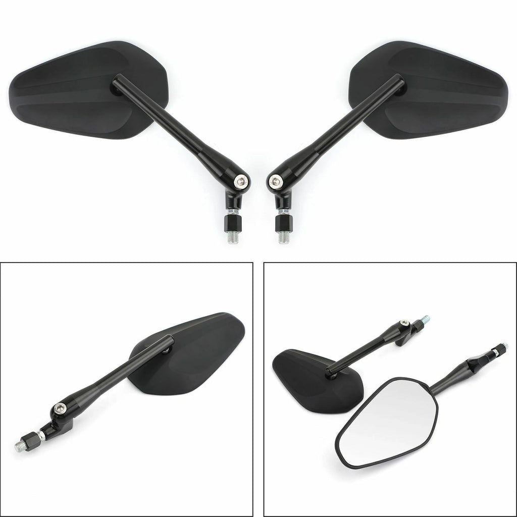 Pair M10 Rearview Mirrors for Motorcycle Universal (Custom Cruiser, Cafe Racer)