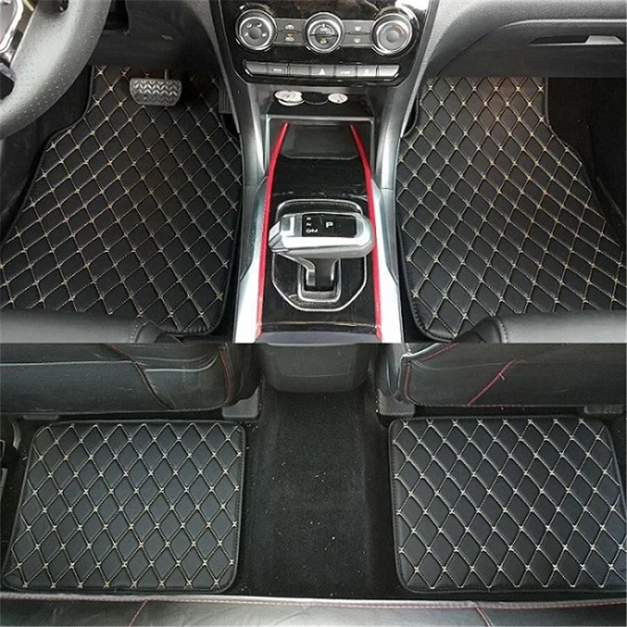 4 Pcs Waterproof PU Leather Car Floor Mats