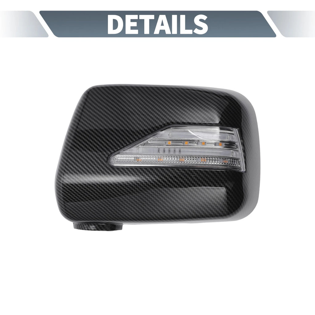 Pair Rearview Mirror Cover Overlay with LED Black Carbon Fiber for Lexus RX300 (1999–2003)