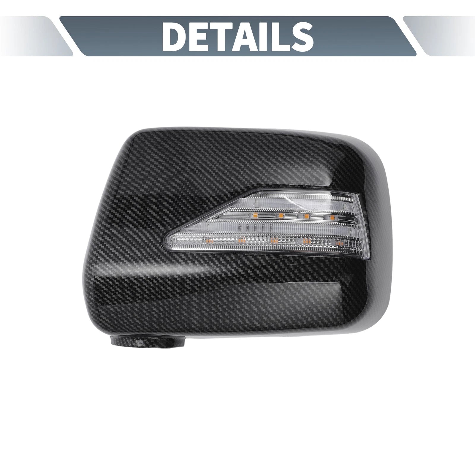 Pair Rearview Mirror Cover Overlay with LED Black Carbon Fiber for Lexus RX300 (1999–2003)