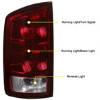 Pair Red Smoked Tail Lights for Dodge Ram 1500 2002–2006