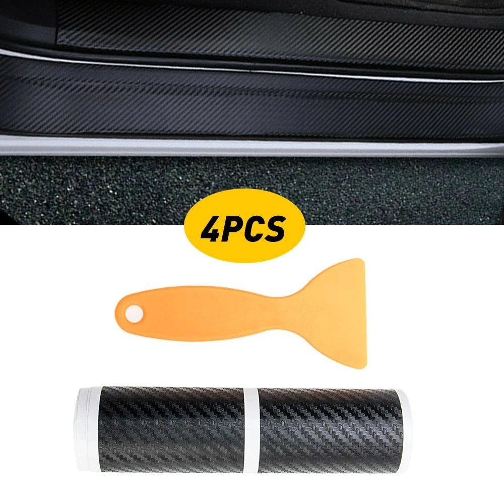 Set of 4 Carbon Fiber Door Sill Protectors for