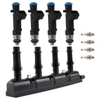 Set of 4 Fuel Injectors, 1 Ignition Coil, 4 Spark Plugs for Chevy Sonic 2012–2016