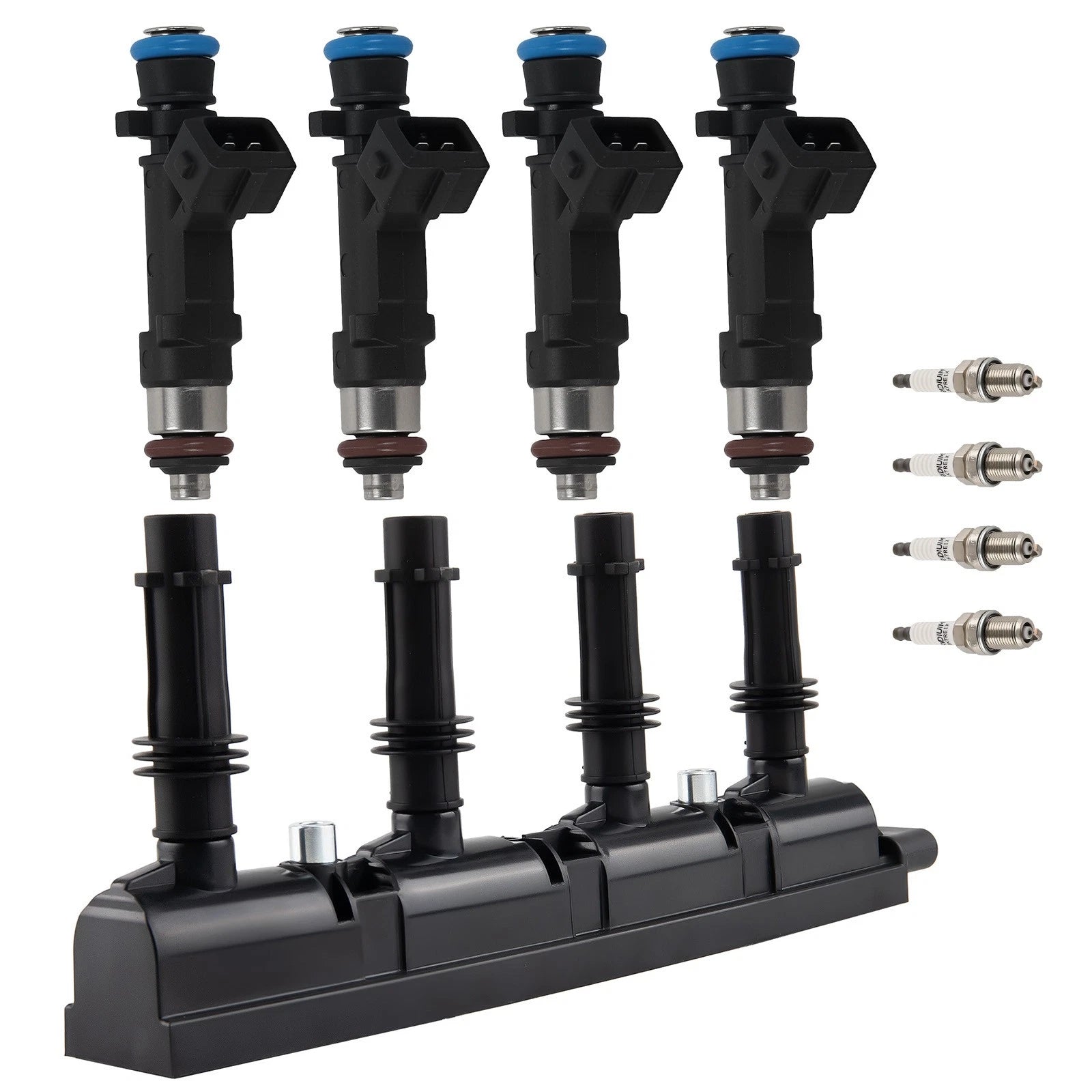 Set of 4 Fuel Injectors, 1 Ignition Coil, 4 Spark Plugs for Chevy Sonic 2012–2016