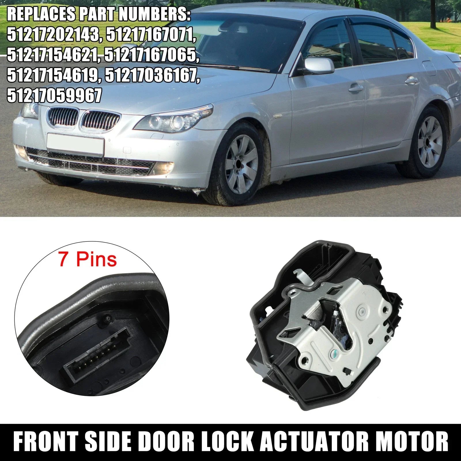 Front Left Door Lock Actuator Motor for BMW E60 E65 E70 E90 (2003-2011)