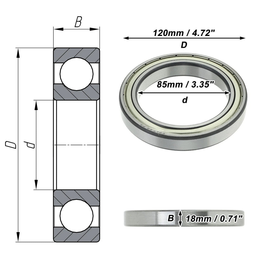 Deep Groove Ball Bearing P5 for Scooter Skateboard Wheel (6917ZZ)