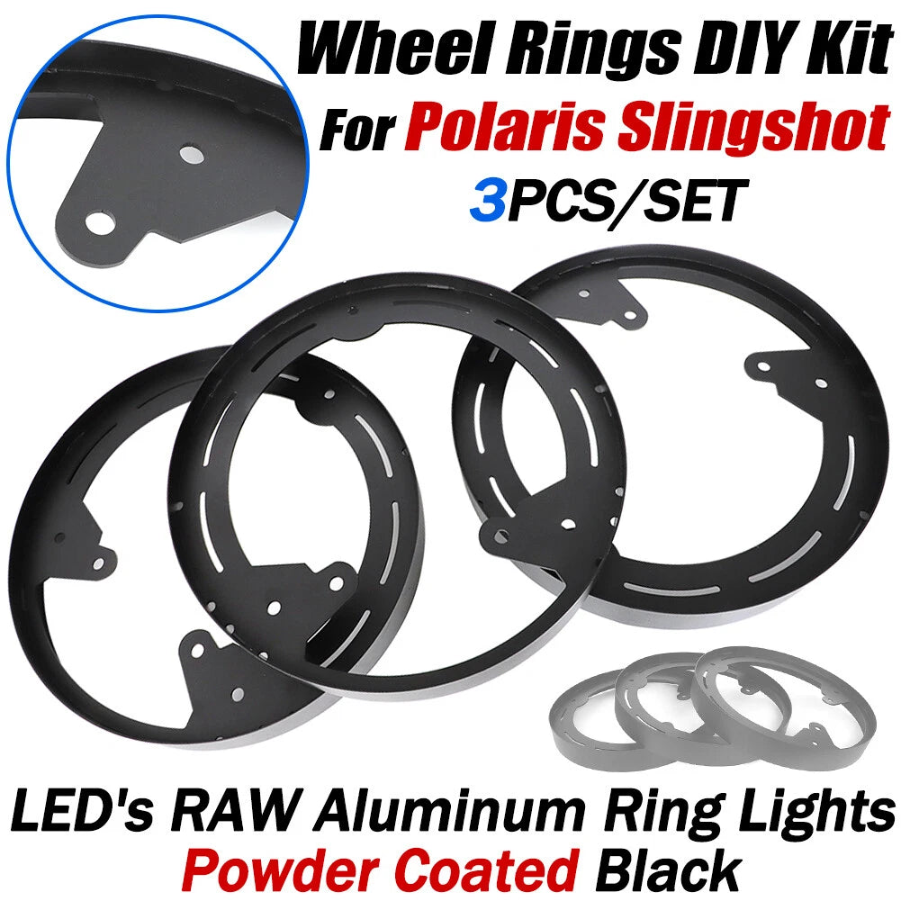 LED Wheel Rings DIY Kit for Polaris Slingshot (2015–2023) - Raw Aluminum