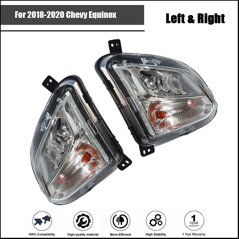 2X Halogen Fog Lights for Chevy Equinox (2018–2020)