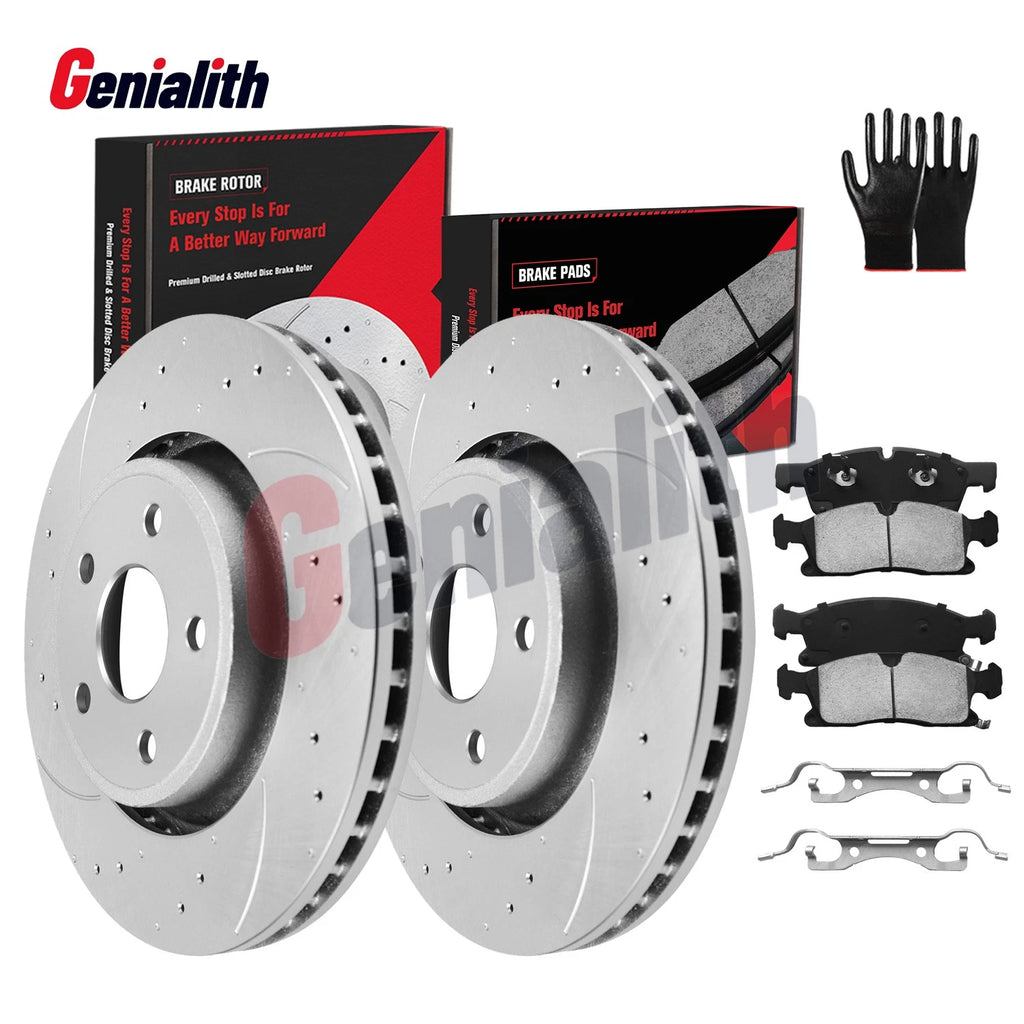 Front Drilled Slotted Brake Rotor Pad for Jeep Grand Cherokee Dodge Durango (5Lug)