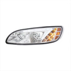 Chrome LED Headlights w/ Color Changing Light Bar for Peterbilt 386 387