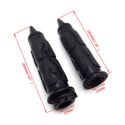 1 Pair Flame Fire Spike Hand Grips for Honda Suzuki Kawasaki Yamaha (7/8")