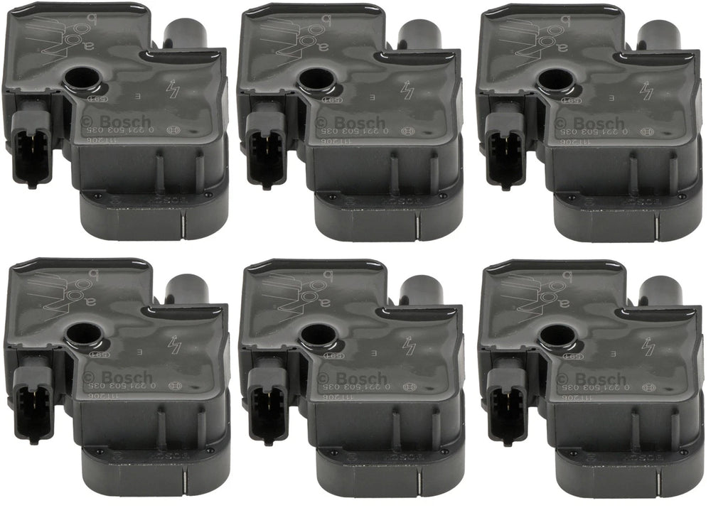Set of 6 Ignition Coils for Mercedes S203 W203 C208 A208 (2001–2007) Bosch 0221503035