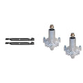Set of 2 Mower Blades & 2 Spindles for Craftsman Tractor Mower Decks