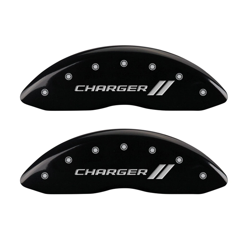 Caliper Covers with Stripes for Black 2006-2010 Dodge Charger SRT8 by MGP