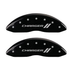 Caliper Covers with Stripes for Black 2006-2010 Dodge Charger SRT8 by MGP