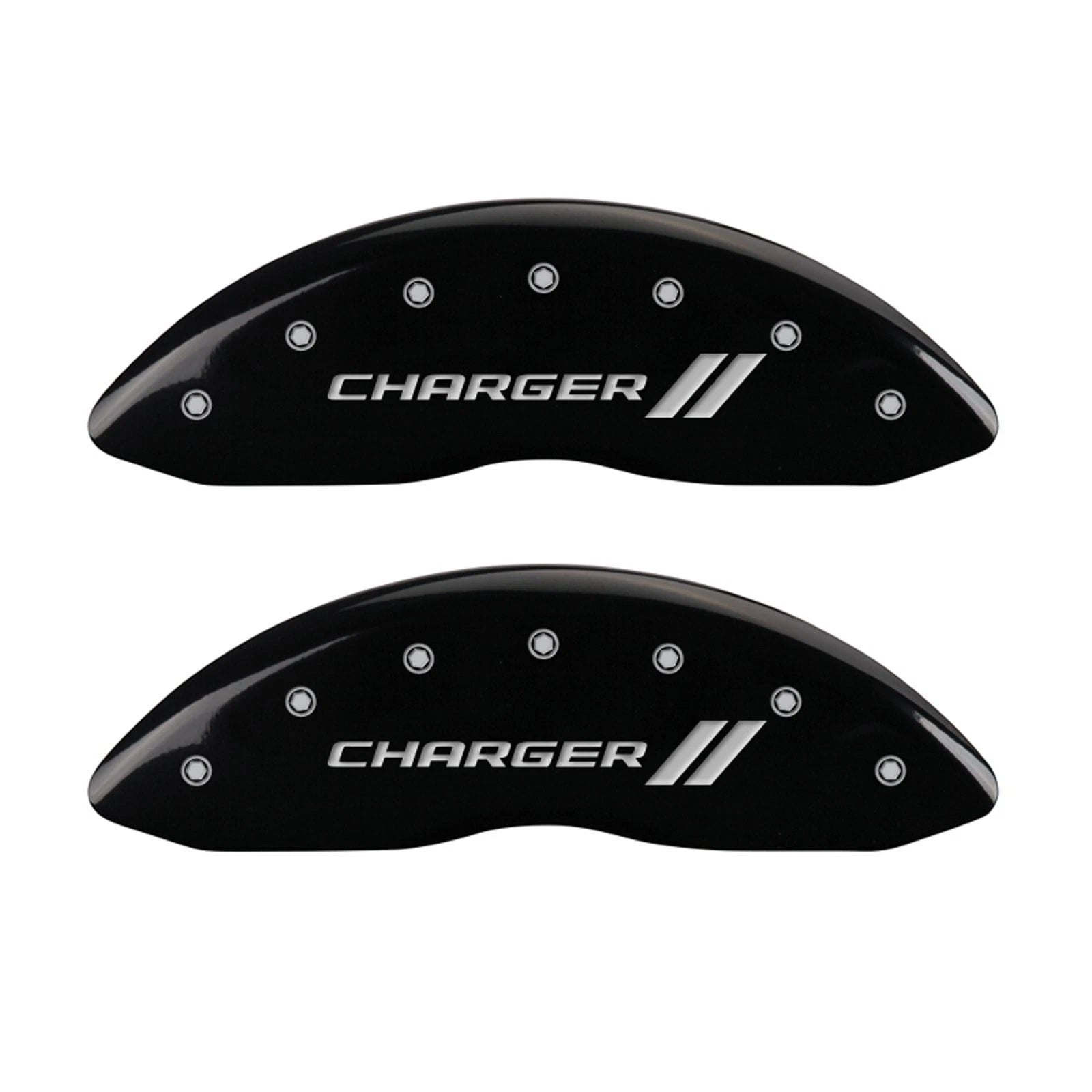 Caliper Covers with Stripes for Black 2006-2010 Dodge Charger SRT8 by MGP