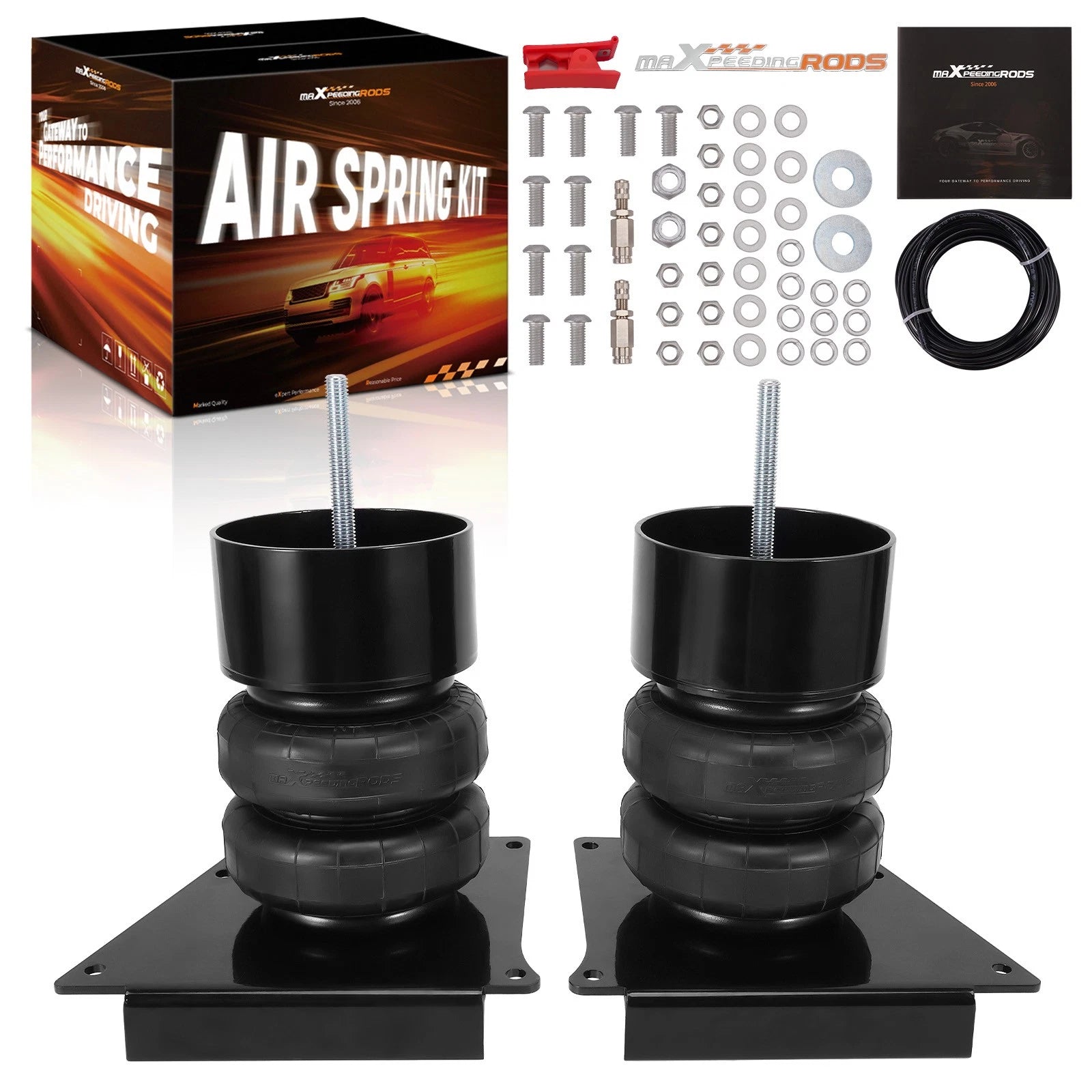 Front Air Ride Suspension Bags Bracket Kit for Chevrolet Malibu (1964–1972)