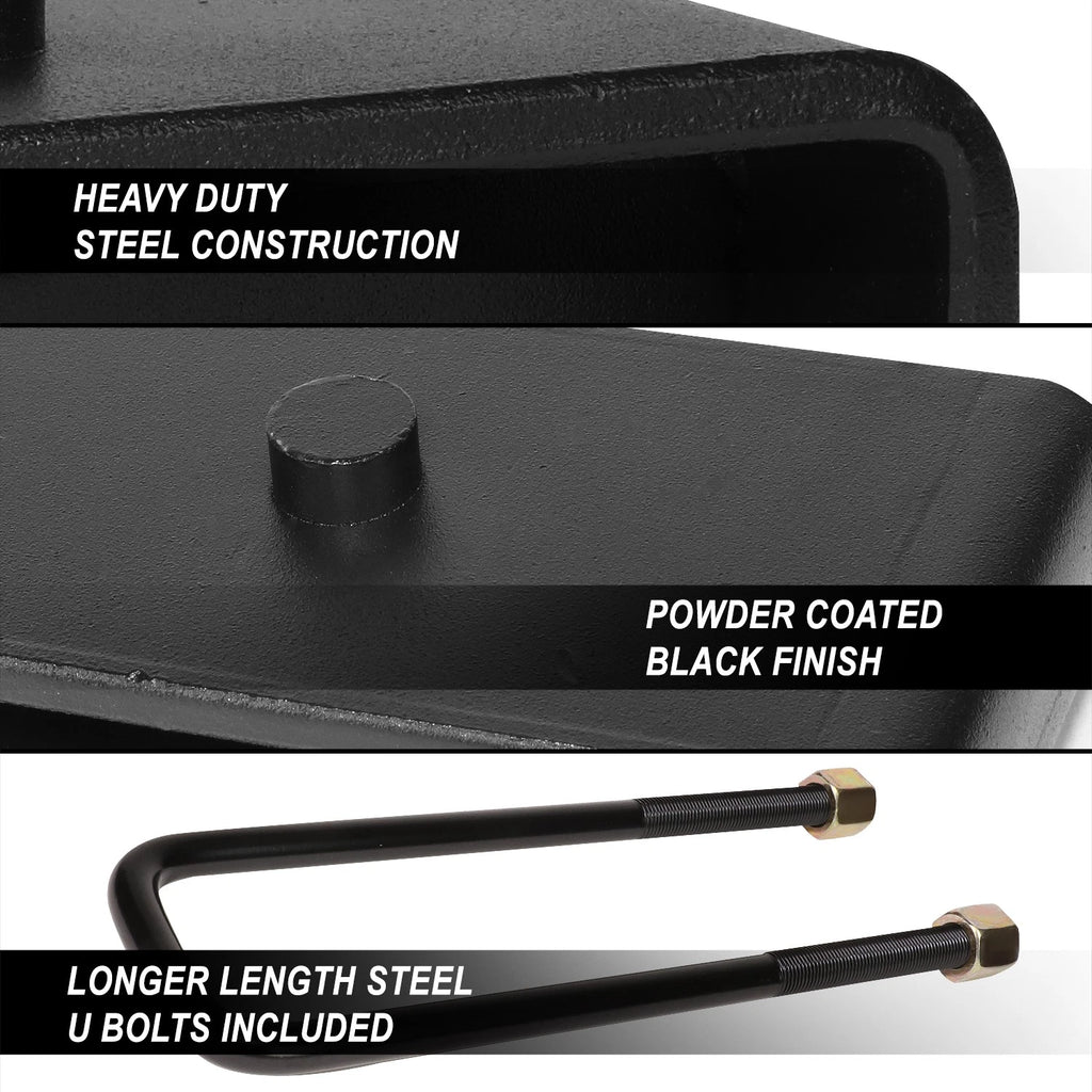 3" Rear Leaf Spring Leveling Lift Kit Blocks for Silverado/Sierra 1500 (1999–2022)