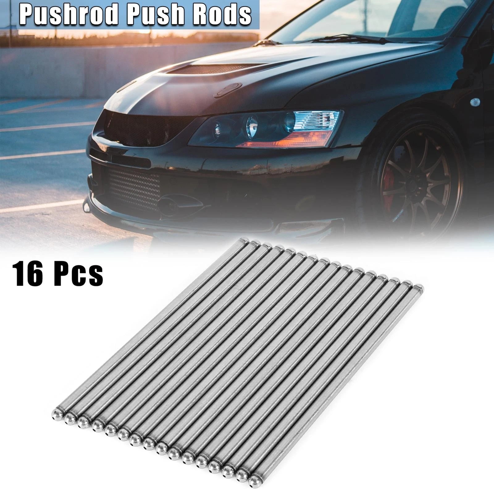 16pcs Push Rods 5/16 Inch for Chevy Small Block SBC (1968–1998)
