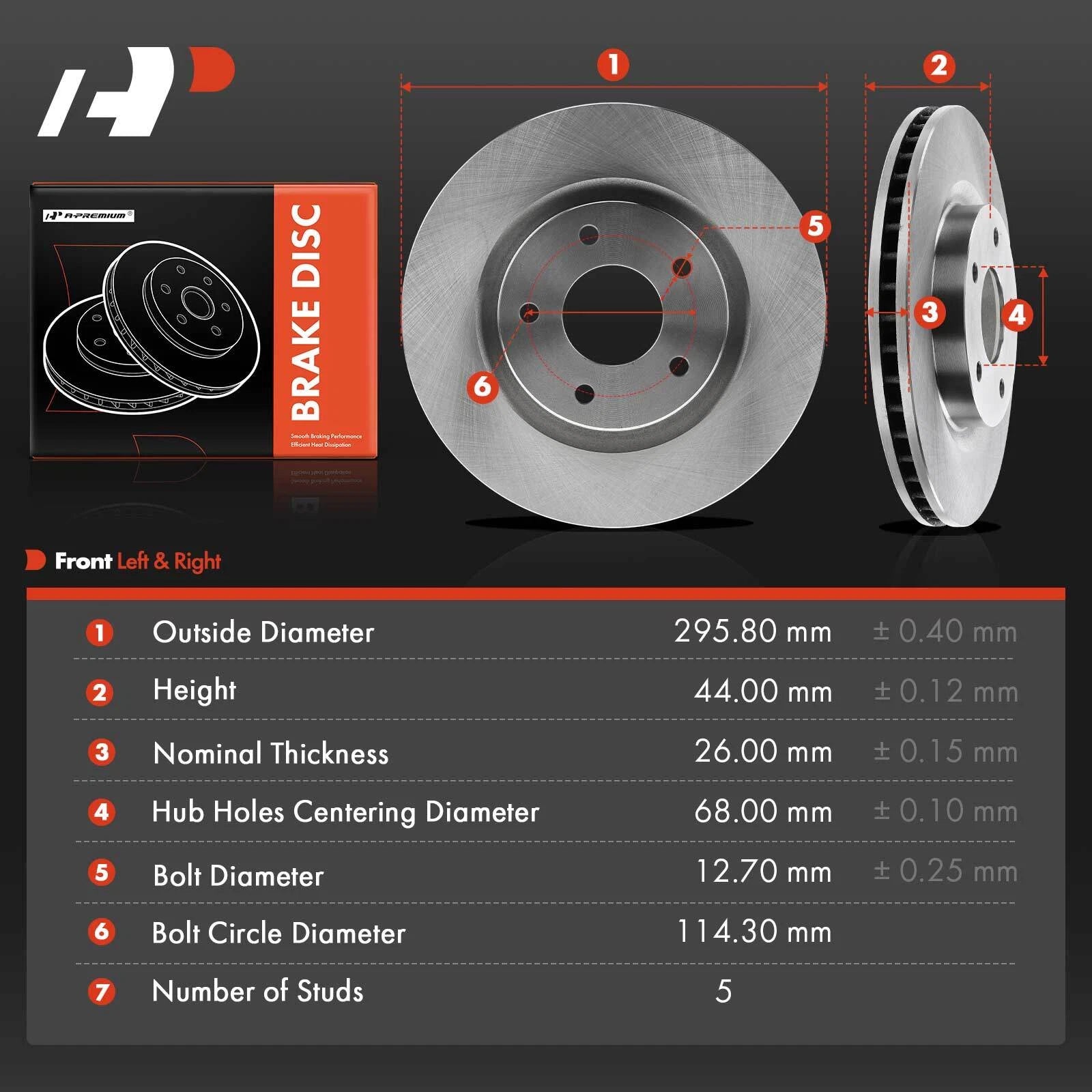 Front Disc Brake Rotors for Nissan Rogue (2008–2017) and Sentra (2007–2012)