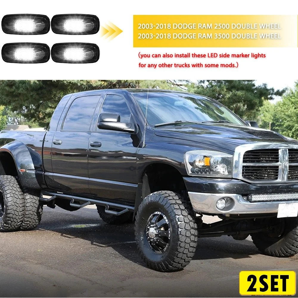 Set of 2 LED Side Marker Fender Lights for Dodge Ram 2500 3500 (2002–2018)
