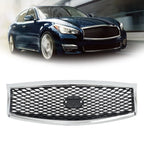 Front Upper Grille for Infiniti Q70 Q70L (2015–2019) Chrome with Camera Hole