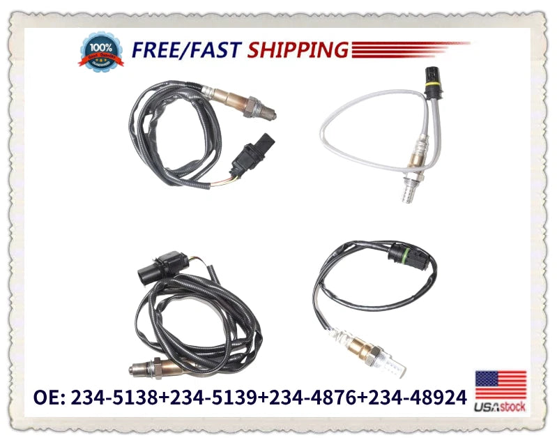 4X Oxygen Sensor for BMW 335i (2007–2010) Upstream & Downstream