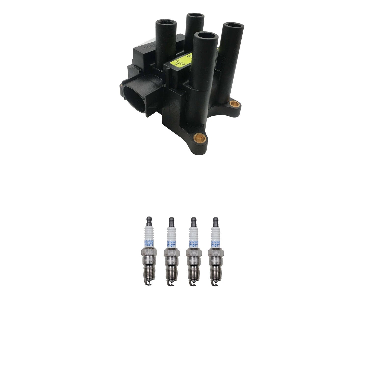 Ignition Coil & Denso Platinum Spark Plugs Kit for Ranger 2.3 L4 (2000–2011)