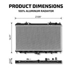 Radiator for Nissan Sentra 1.8L L4 (2000–2006) CU2346