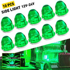 10X Green Flash LED Side Marker Lights for Truck Trailer (12V)