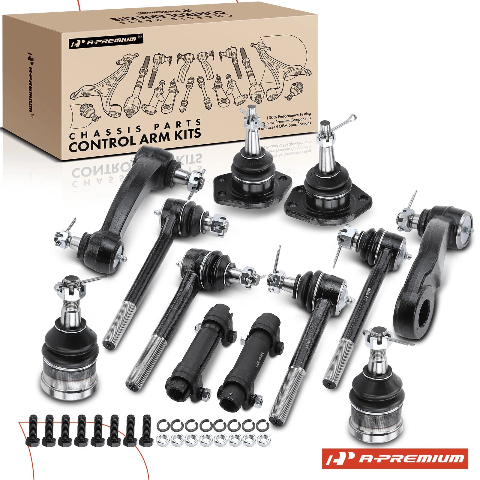 Set of 12 Front Pitman Idler Arm Tie Rod for Chevy G10 G20 GMC (1970–1995)