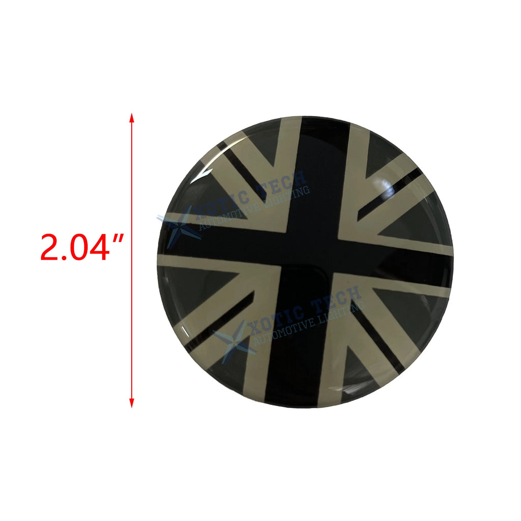 4x Black Grey Union Jack UK Flag Wheel Center Cap Covers for MINI Cooper (2007-2013)