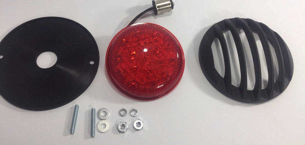 Flush Fit LED Tail Lights Pair with Black Grills for Hot Rods (Universal)