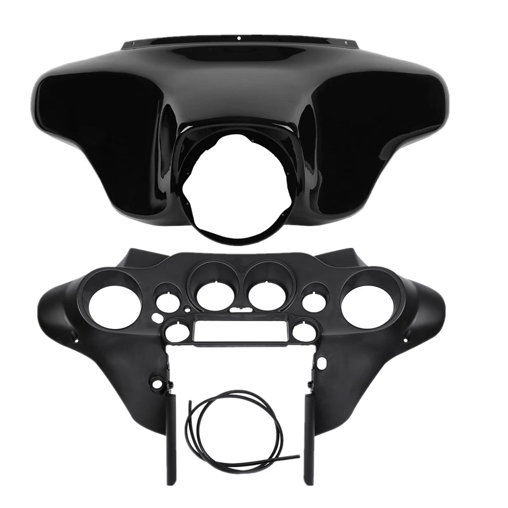 Black ABS Plastic Batwing Inner Outer Fairing for Harley Touring FLHT FLHX (1996–2013)