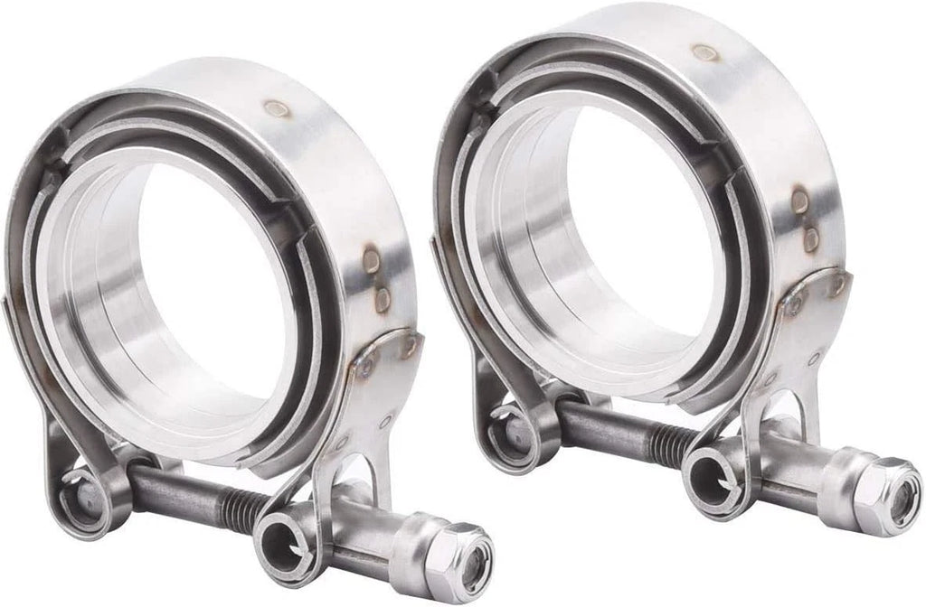 2.25 Inch V-Band Clamp & Flange Kit for Custom Exhaust Pipe (Universal)