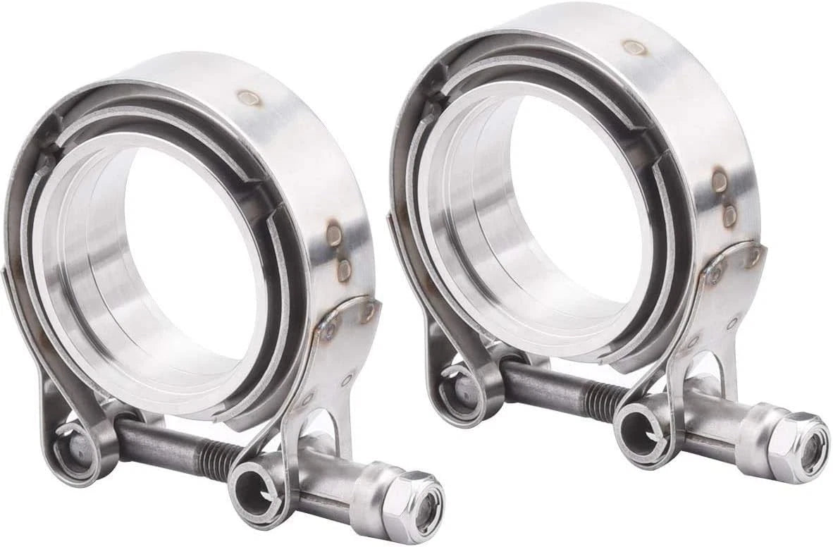 2.25 Inch V-Band Clamp & Flange Kit for Custom Exhaust Pipe (Universal)
