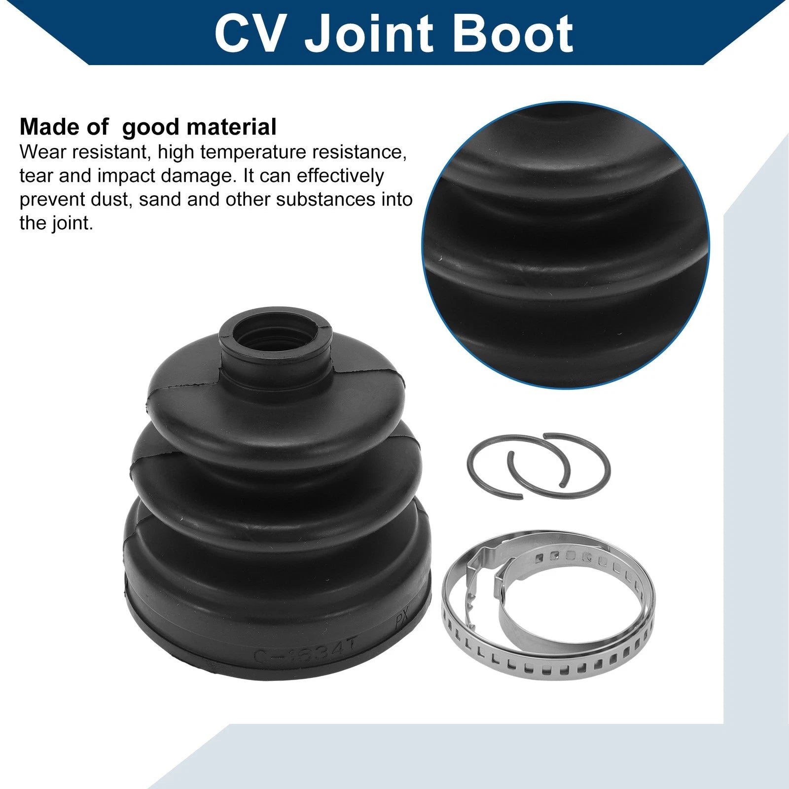 Inner CV Joint Boot Kit w/ Clamps for Hyundai Santa Fe (2009–2012)