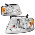 Chrome Headlight + Amber Lens Corner + LED Fog Light Set for Ford F150 (2004–2008)